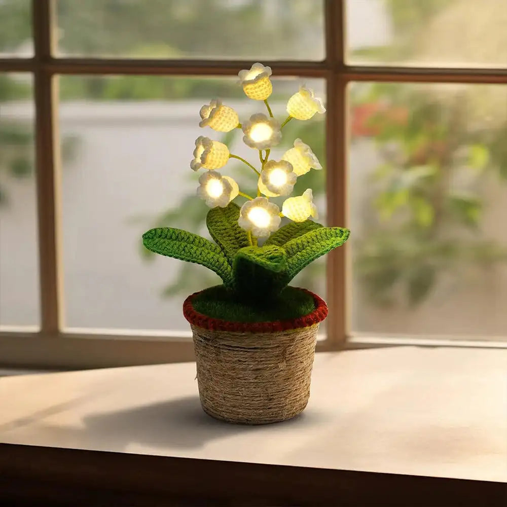 Lily Knitted Of The Valley Cotton Rope Pot Lamp Cozy