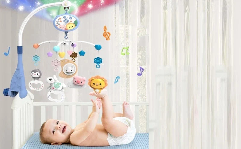 Mobile Crib Remote Music Light Newborn Sensory Toys