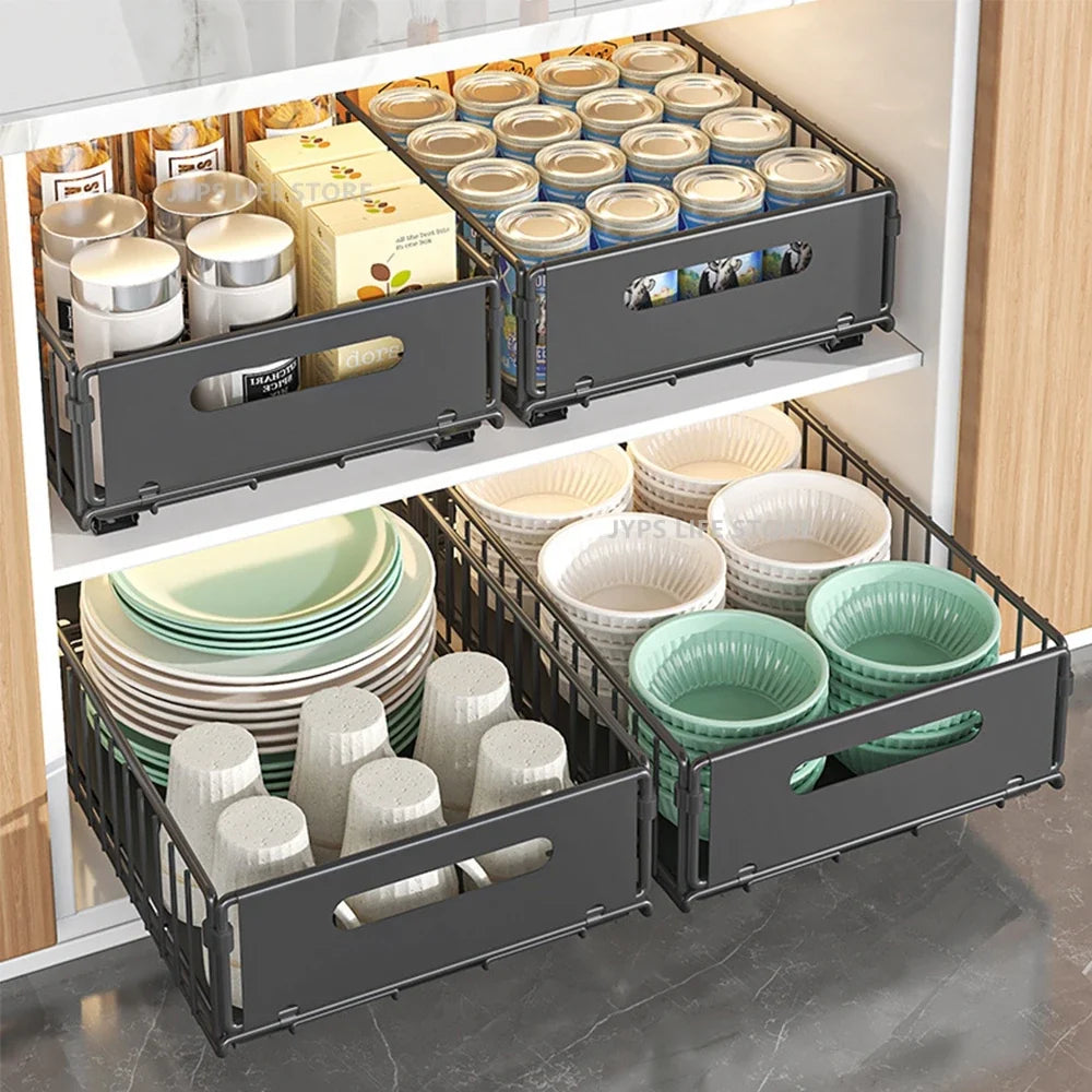 Out Pull Cabinet Organizer Slide Drawer Kitchen Rack