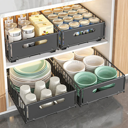 Out Pull Cabinet Organizer Slide Drawer Kitchen Rack