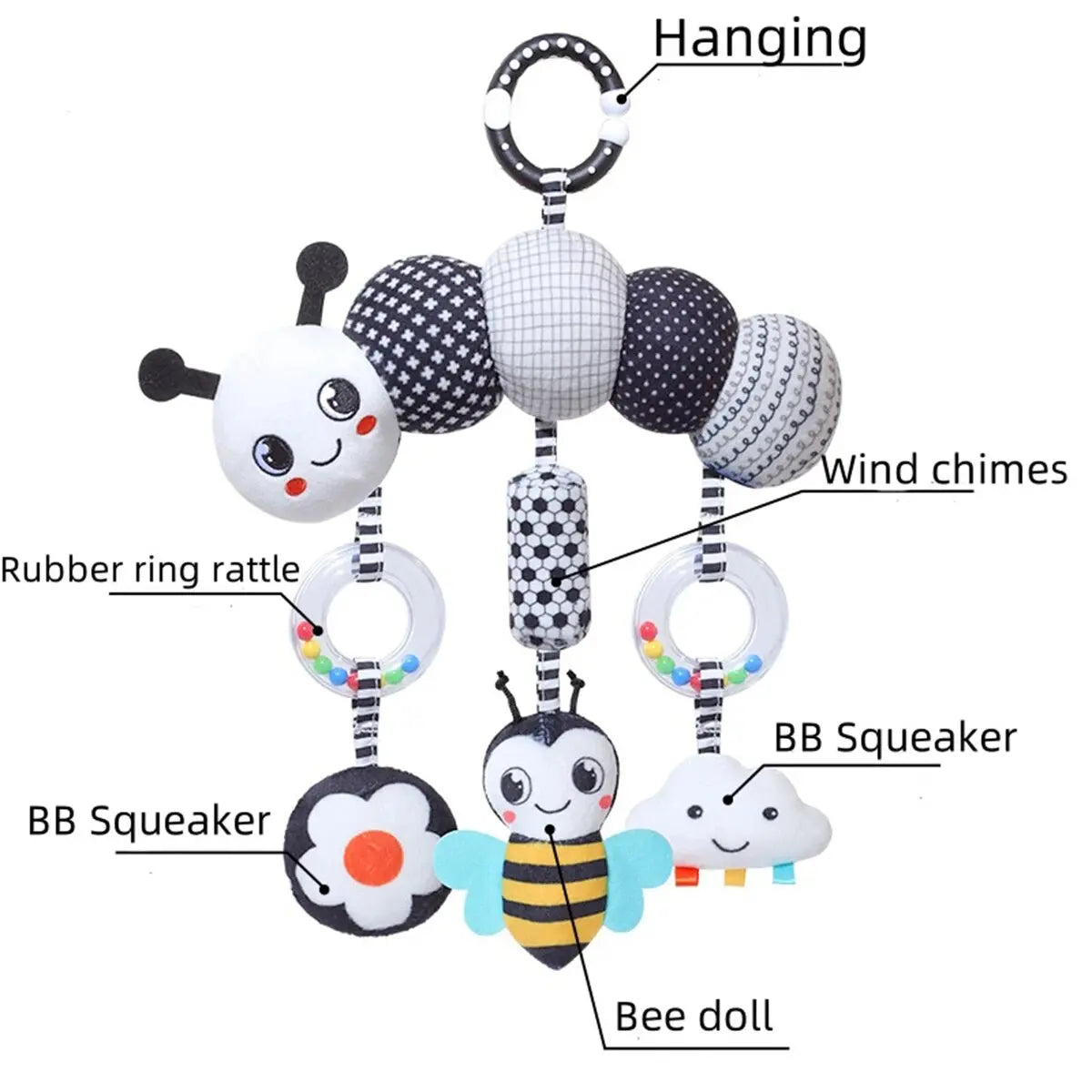 Rattle Baby Stroller Hanging Toy Newborn Sensory Toys