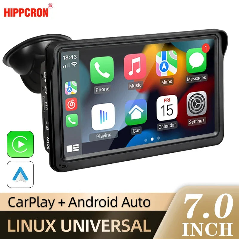 CarPlay2025 Edition Cordless Head Unit 7 Inch In Dash Car Stereo Universal Touch Screen Cordless Android Auto Fall