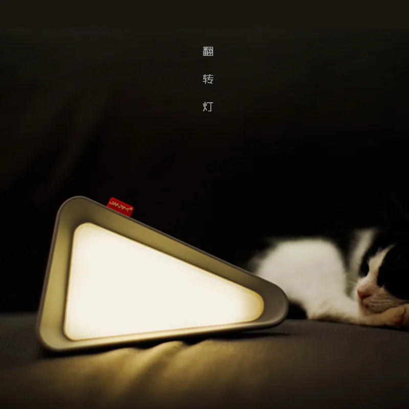 Night Light USB Battery-Powered Gravity Sensor Triangle Table Lamp Fall 2025, Flexible Brightness Cozy Night Feeding