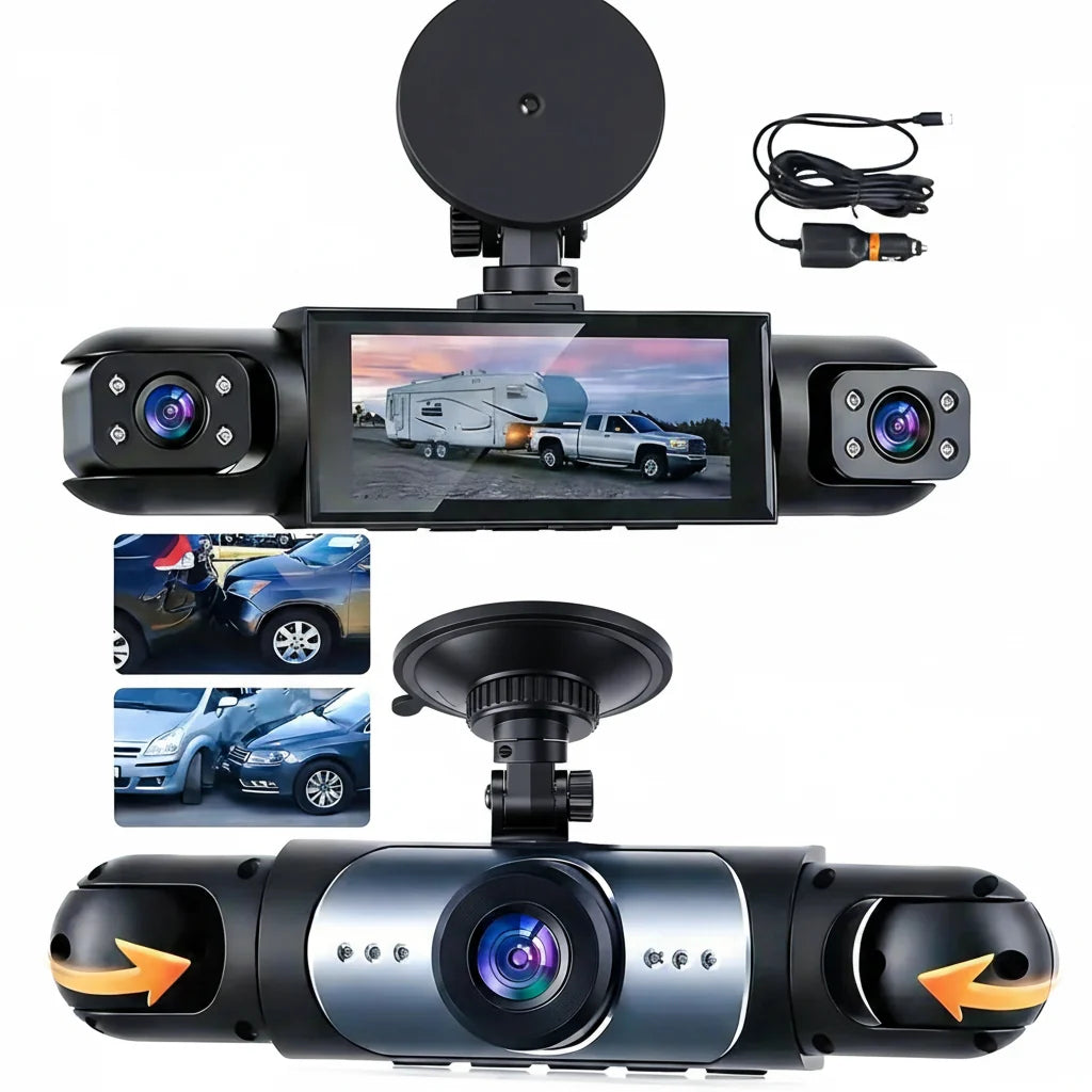 Front/Rear/Inside Cameras, Full HD 1080p Night Vision, Loop Recording Fall 2026 – Dash Cam 4 Channel Car DVR