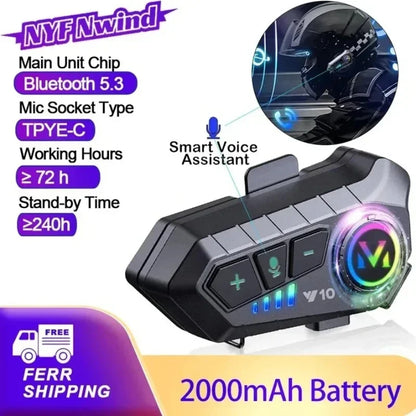 Water-Resistant Hands-Free Call Music Speaker Universal Fit 2026 – Bluetooth 5.3 Motorcycle Helmet Headset Y10