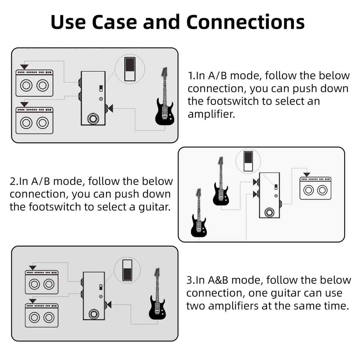 True Bypass AB Box Mini Guitar Bass Channel Switch 2026 – M-VAVE ABY Line Selector Pedal