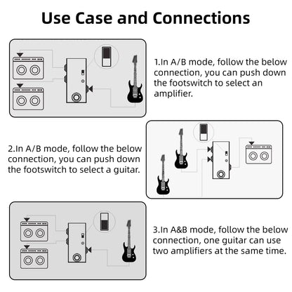 True Bypass AB Box Mini Guitar Bass Channel Switch 2026 – M-VAVE ABY Line Selector Pedal
