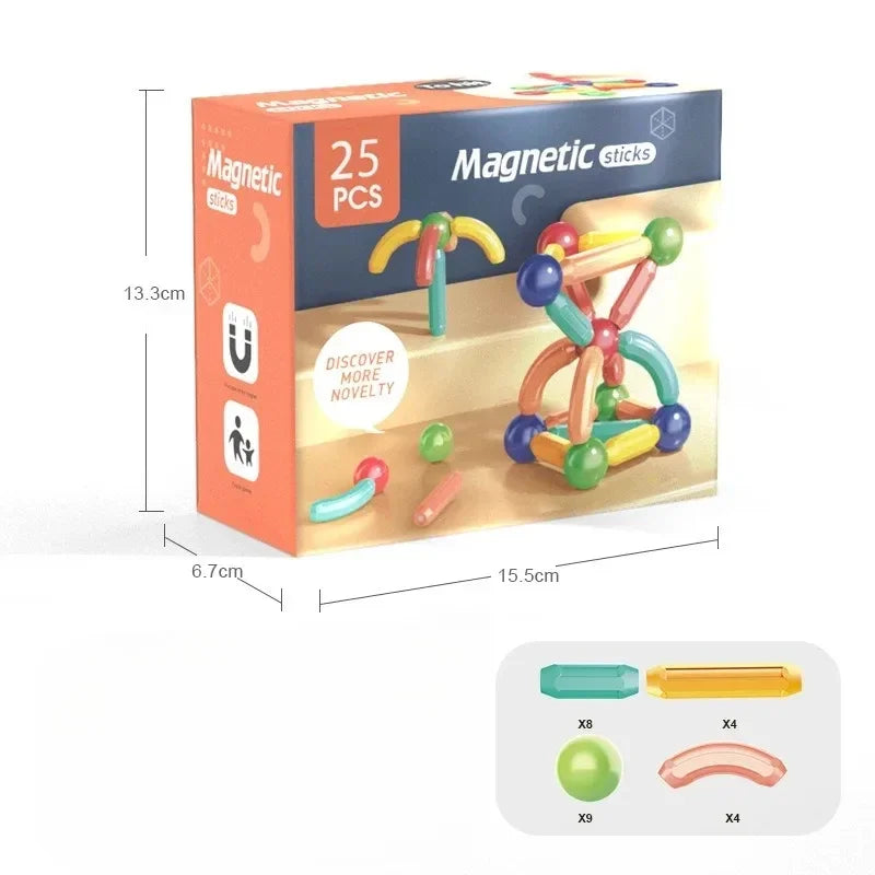 Creative Magnetic Building Blocks Kit for Babies - Assembled Educational Toys for Early Brain Development and Puzzle Fun