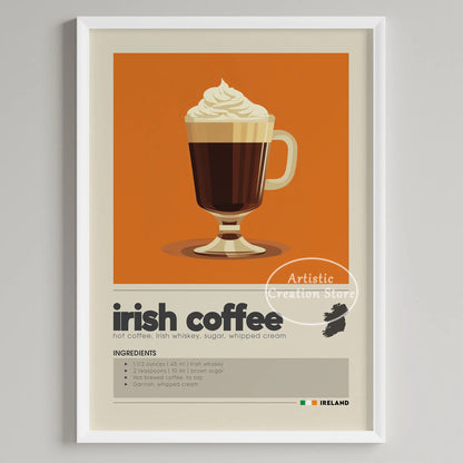 Wall Coffee Art Six Panel Minimalist Kitchen Cafe Decor