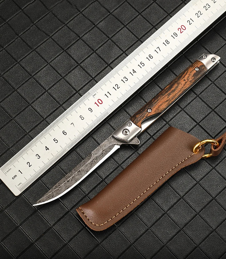 Outdoor Camping Multi-Use EDC 2026 – Damascus Pattern Folding Pocket Knife Stainless Steel