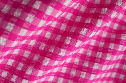 Fast-Dry Unisex Kids Swimsuit - One-Piece Gingham Plaid, Polyester, For Summer Vacation