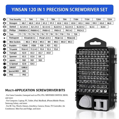 Magnetic Accurate Screwdriver Kit Insulated 115 in 1 Electronics Repair Kit Back To School 2025 Laptop Phone Repair