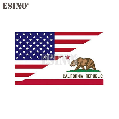 Car Decal PVC Water-Resistant USA Flag California Bear Vinyl Patriotic 4th Of July Vehicle Exterior Decor