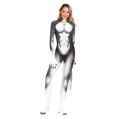 Costume Husky Bodysuit Unisex Couple Halloween Party