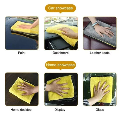 Car Microfiber Towels Double Layer Detailing Cloth Fall 2025 Plush Highly Absorbent Drying Towel