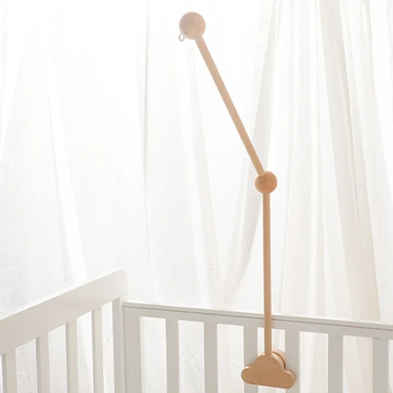 Crib Wooden Mobile Bracket Newborn Sensory Toys Soothing
