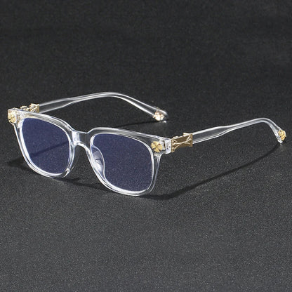 Light Blue Blocking Glasses - Oversized Frame Computer Eyewear With Rhinestone Decor, Fall 2026 Trend Gift