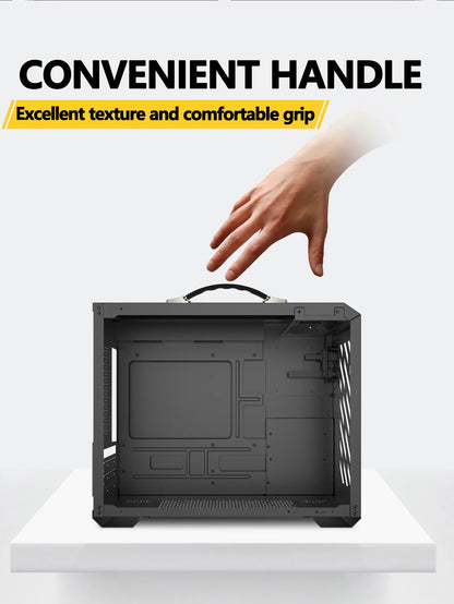 Mini ITX Case Glass Side 240mm Watercooling Travel-Friendly