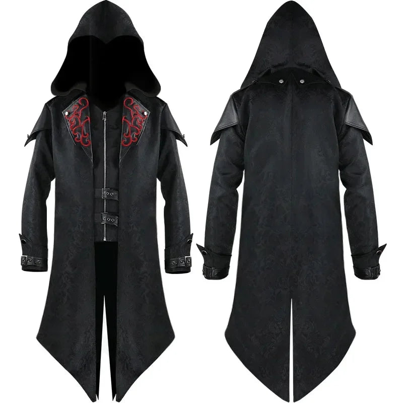 Medieval2025 Edition Assassin Hooded Jacket Costume Halloween