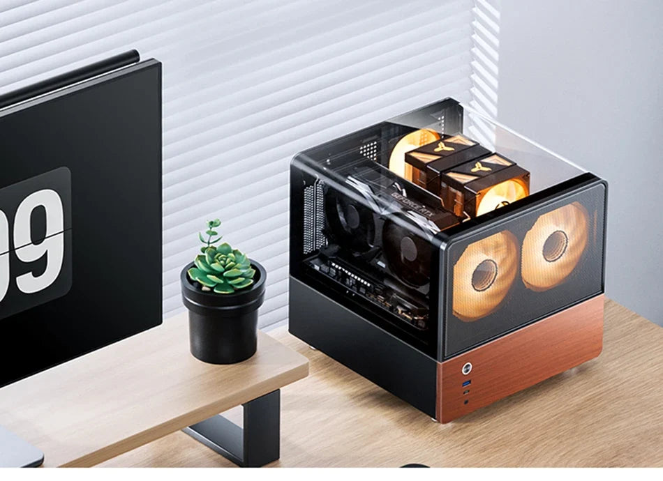 Mini ITX MicroATX PC Case Sea View Glass Travel-Friendly Gaming