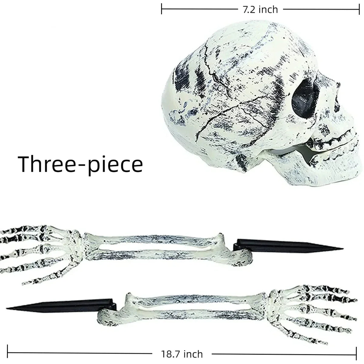 Stakes Skeleton Realistic Skull And Hands Lawn Halloween Decor Fall 2025 Outdoor Spooky Yard Prop