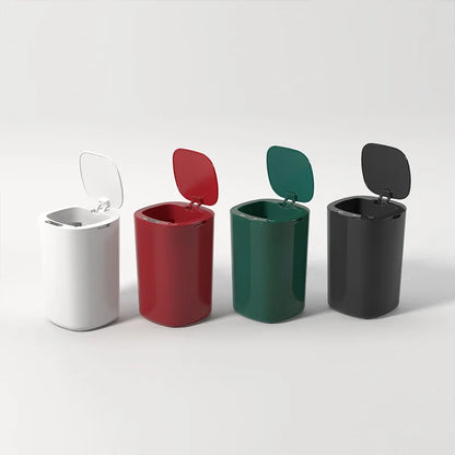 Smart Sensor Trash Bin With Flip Lid For Household Touchless