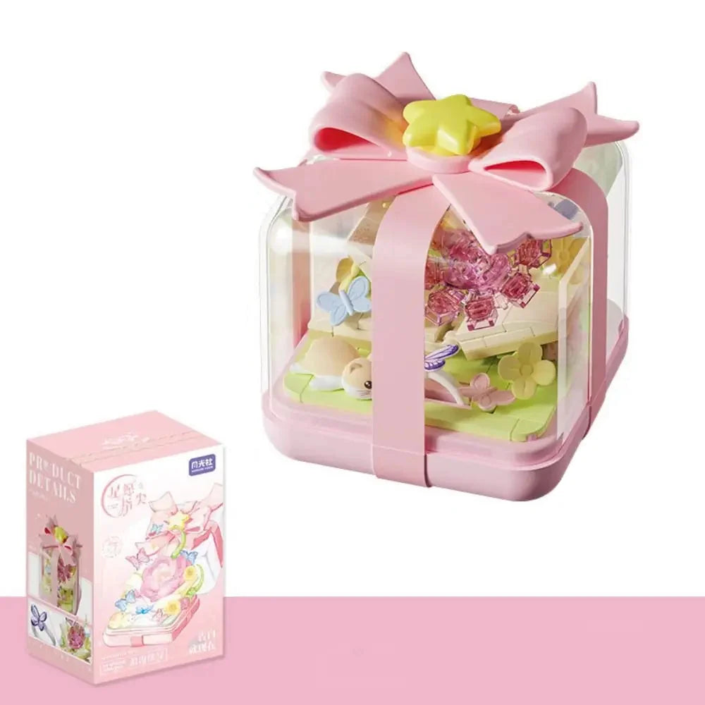 Building Plastic Block Flower Ring Box - DIY Decoration for Kids, Safe ABS Material