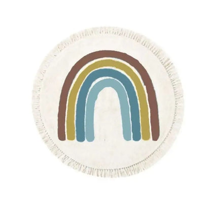 Round Fluffy Rug Tassel Nursery Play Mat Cozy Fall 2025 Plush Circle Bedroom Rug Plush Play Surface