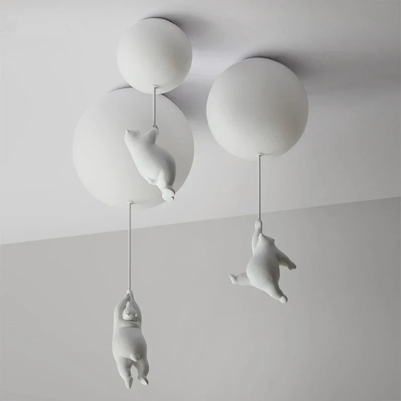 Ceiling LED Light Warm Cartoon Bear Design Kids Bedroom Ceiling Lamp Fall 2025 Cozy Nightlight Decor