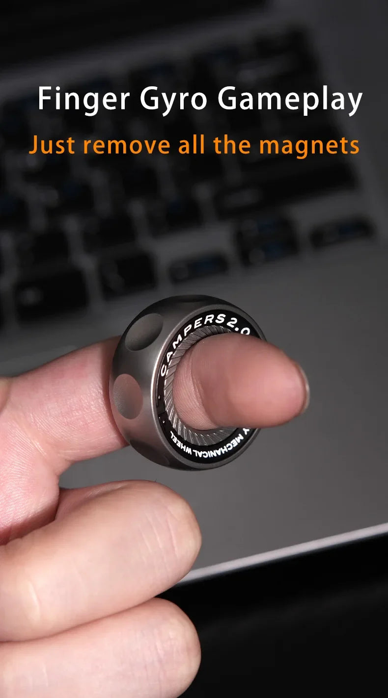 Ratchet Magnetic Fidget Ring Stainless Steel EDC Gift