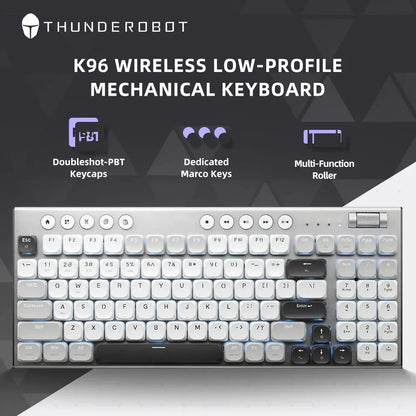 Cordless Low Profile Mechanical Keyboard 98 Keys PBT