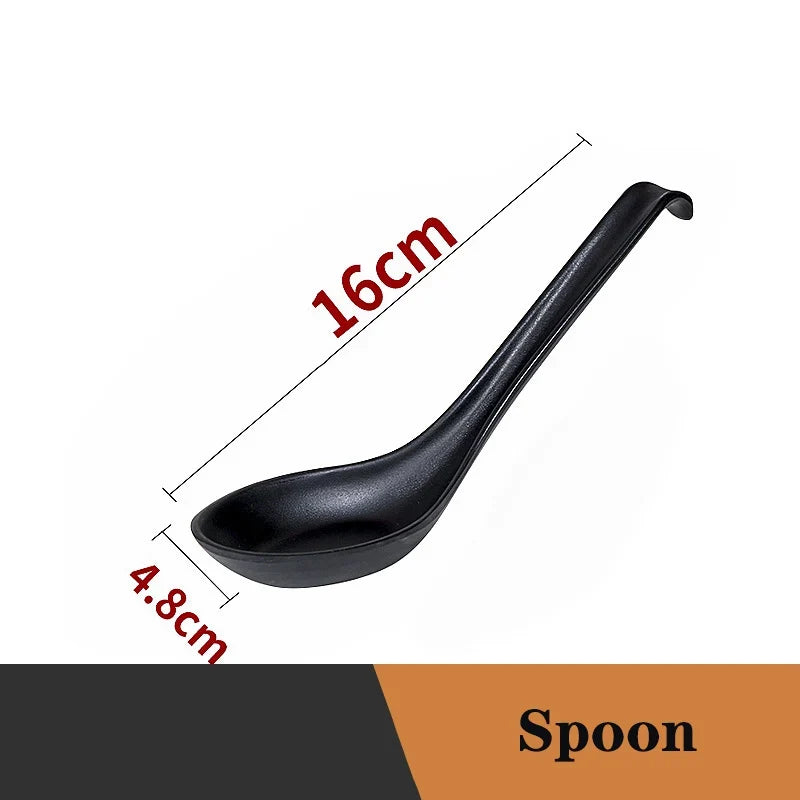 Bowl Ramen Black Plastic Japanese Style Noodle Bowl