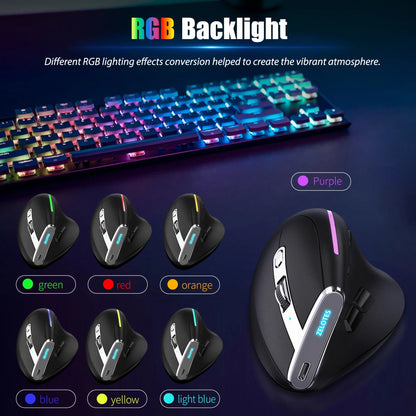 Bluetooth Vertical Comfort-Grip Mouse With OLED Screen