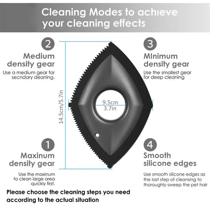 Reusable Pet Hair Remover Comb Brush for Dogs & Cats - 4 Cleaning Modes, Multi-Surface Grooming Device