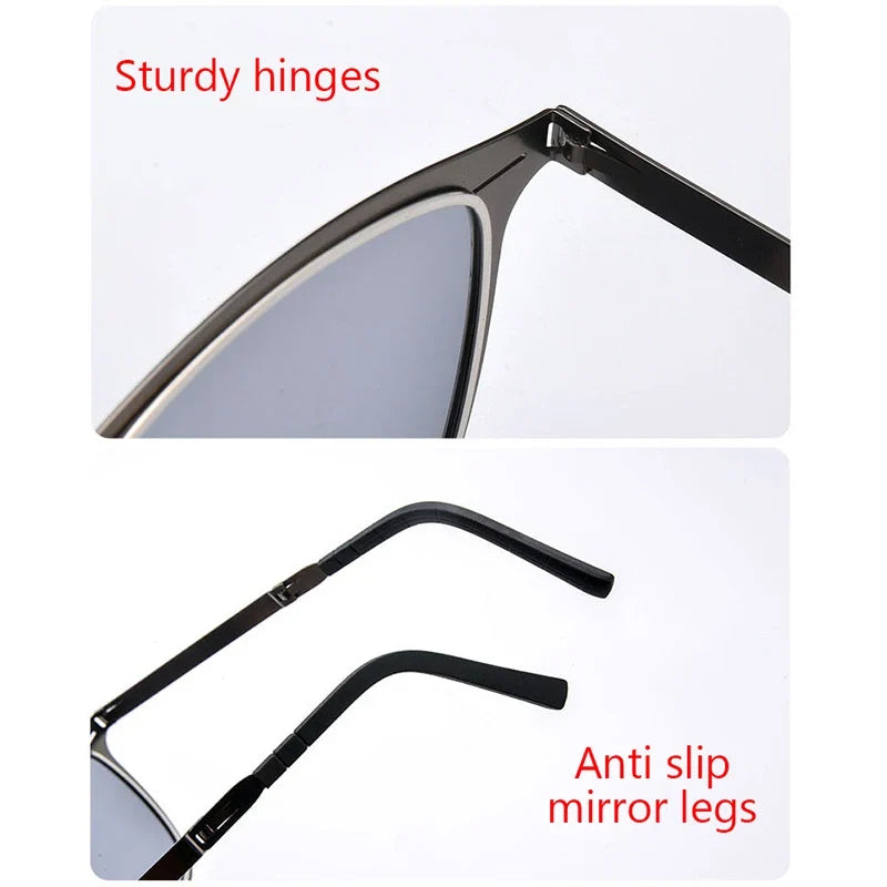 Folding Polarized Sunglasses Ultra Light Stainless Steel Retro Square Frame Summer 2026 Travel Essential