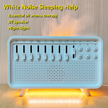 White Bluetooth Noise Speaker Humidifier Night Light