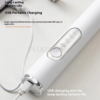 Motor-Driven Milk Frother Hand-Held 3 Speed USB Battery-Powered with Whisk and Chopper, Back to School 2026 Gift