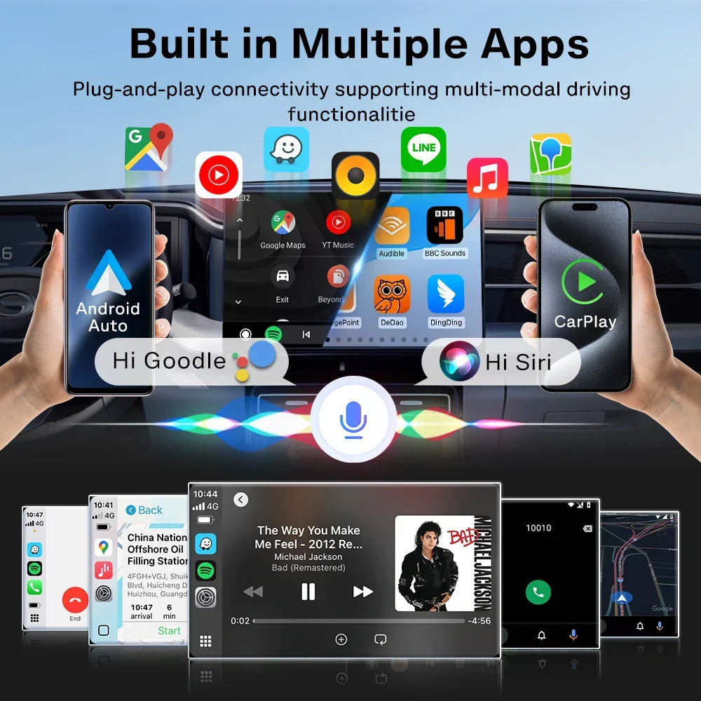 Cordless CarPlay Android Auto Adapter Mini 2-In-1 Plug And Play 5.8GHz WiFi Auto Connect OTA Upgrade Fall 2025 Gift