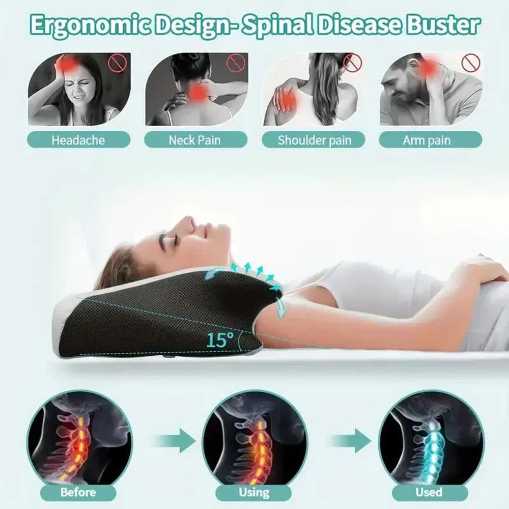 Foam Memory Cervical Neck Pillow Orthopedic Slow Rebound Support for Sleep & Relaxation