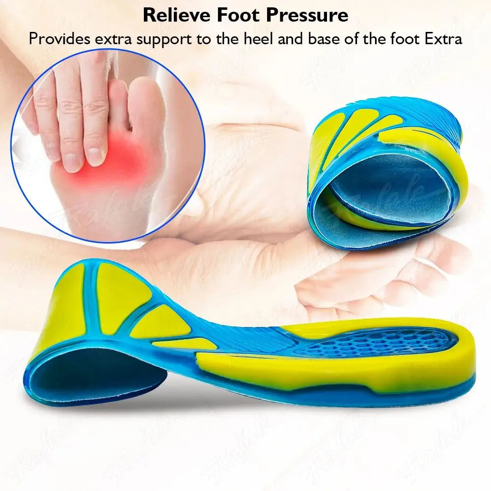 Non Gel Slip Shoe Insoles Silicone Massaging Orthotic Plantar Fascia Insole