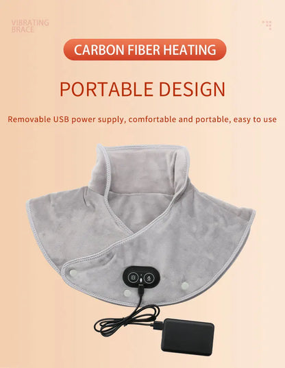 Pain Relief 2026 – Neck Shoulder Heating Massager Infrared Vibration Therapy Pad