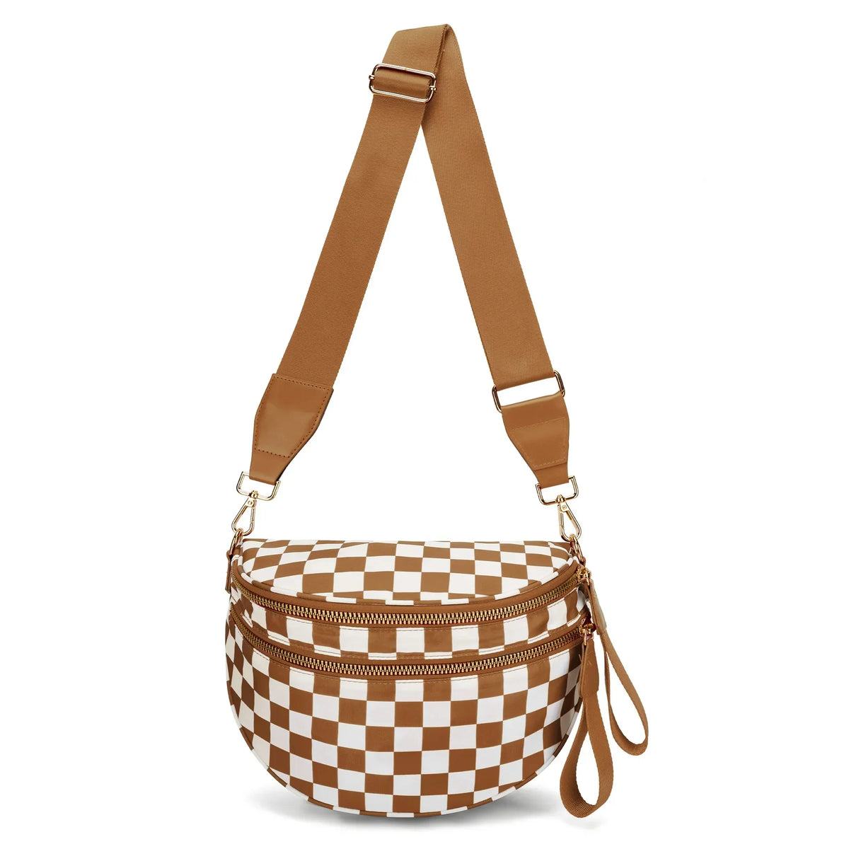 large capacity bum bag, adjustable crossbody mommy travel bag – Casual women's checkered fanny pack