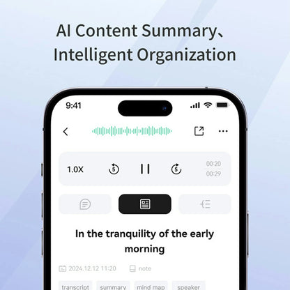 AI2026 Edition Voice Recorder with Transcription and Summarization - 135-Language Smart Notetaker for Meetings