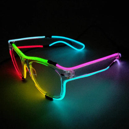 Light LED Up Neon Glasses for Party - Glow in The Dark Party Supplies, EL Wire Party Favors