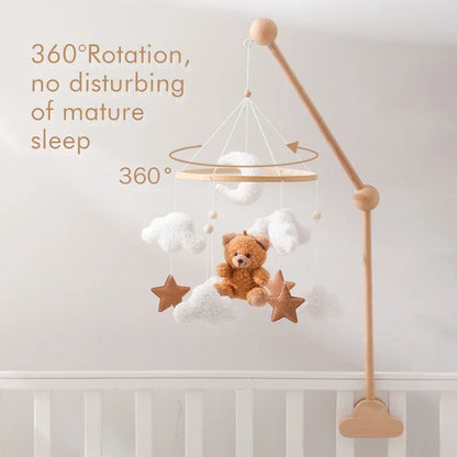 Crib Baby Mobile Wooden Nursery Newborn Sensory Toys