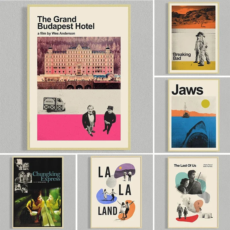 Movie Retro Poster Canvas Collage Mid Century Wall Art