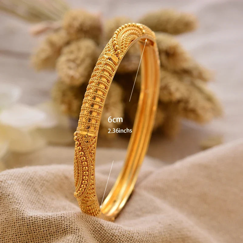 Gold Plated Bangles Deluxe Arabic Wedding Bracelet