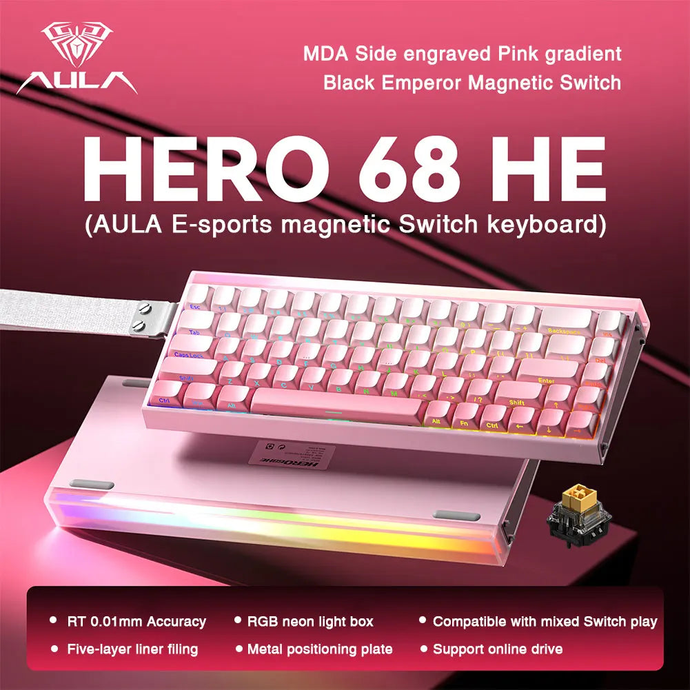 Mechanical Gaming Keyboard 68 Key RGB Travel-Friendly Esports
