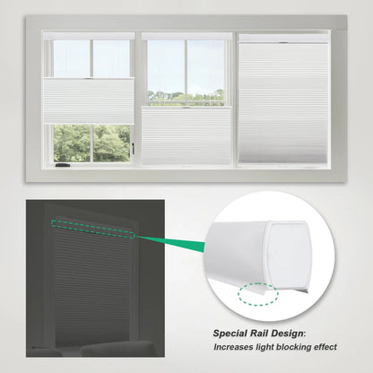 Drill No Honeycomb Blinds Cordless Thermal Insulated 1" Cell Fabric