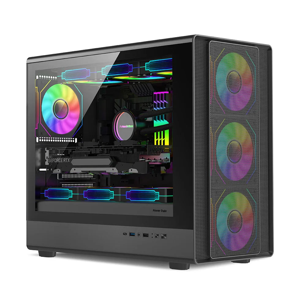 Vertical MicroATX Glass PC Case Supports 360mm Radiator